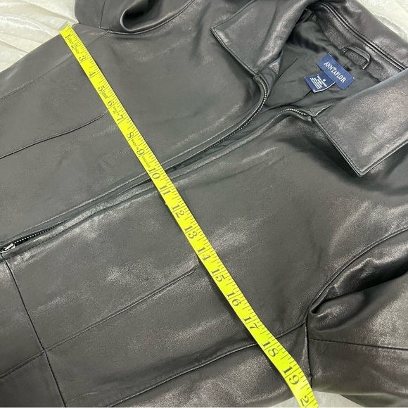 Ann Taylor Leather black Jacket medium soft buttery zip up w/pockets - Picture 8 of 16